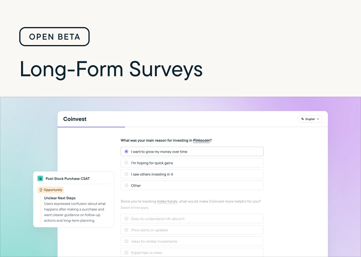 Long-Form Surveys: Beta now open