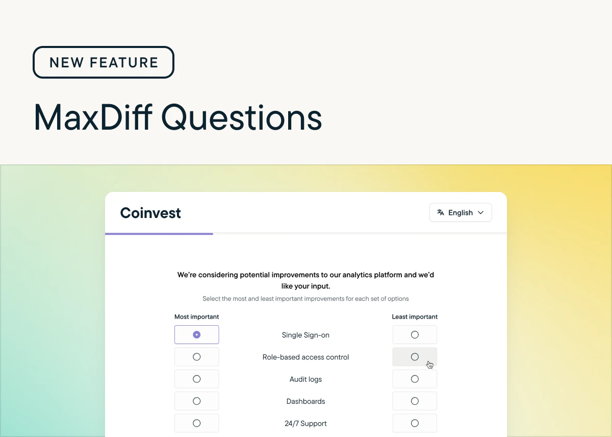 New Question Type: MaxDiff