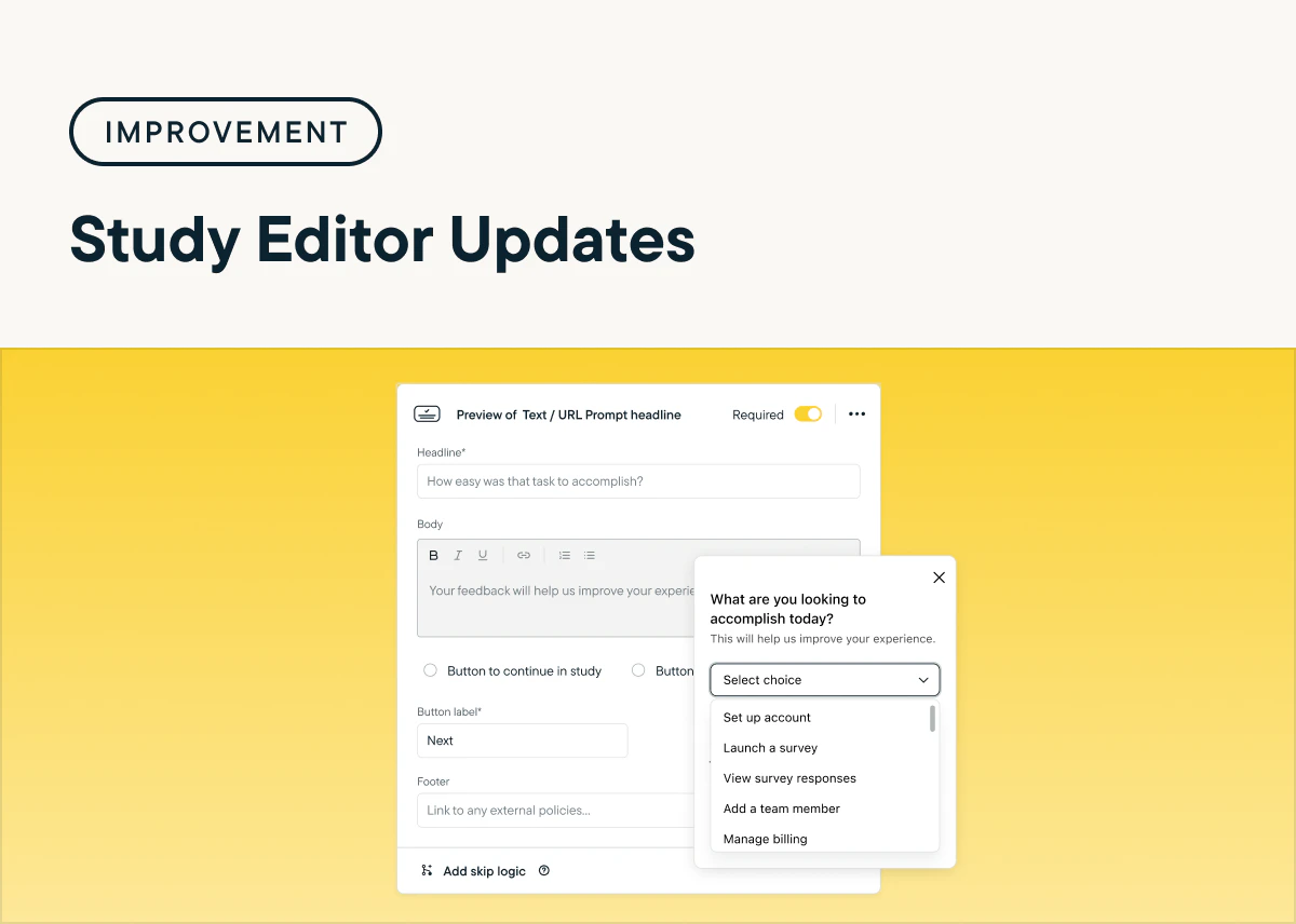 Seamlessly Launch Sprig Studies With New Study Editor Improvements