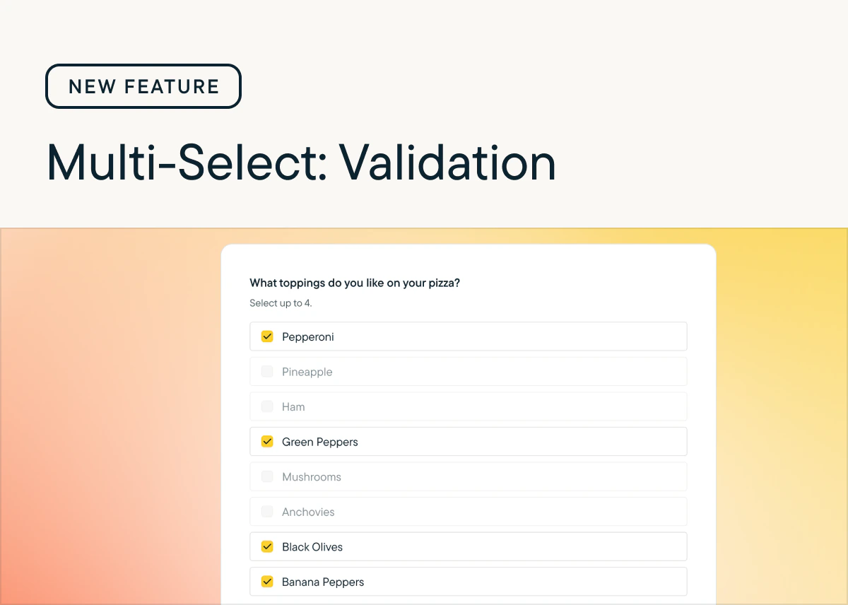 Validation for Multiple Choice Multi-Select questions