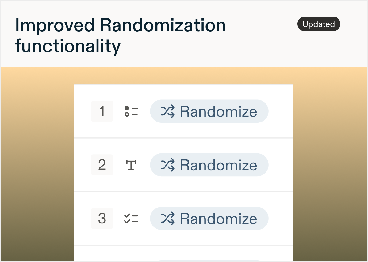 Survey retake option setting with two choices, “Unlimited responses” and “One response per respondent,” with a cursor selecting “One response per respondent.”