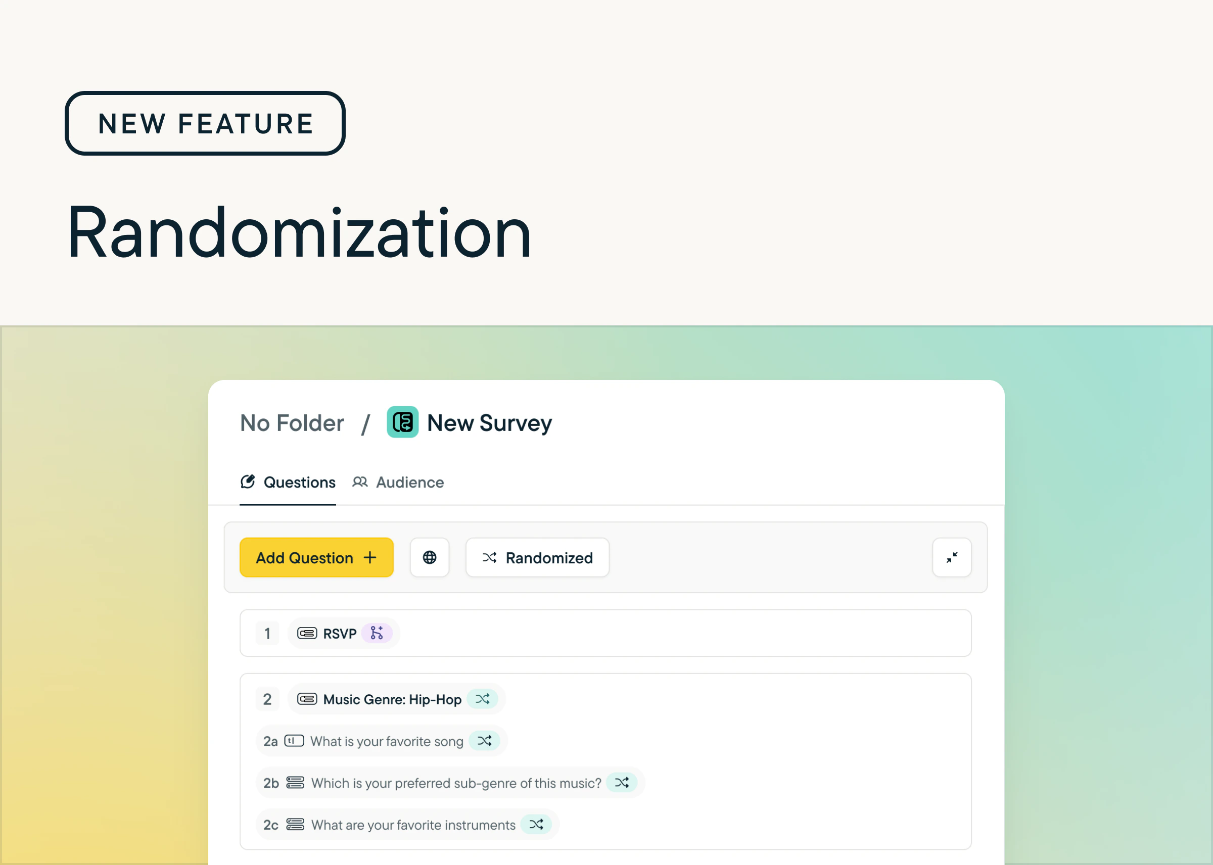 Randomization for pages and questions
