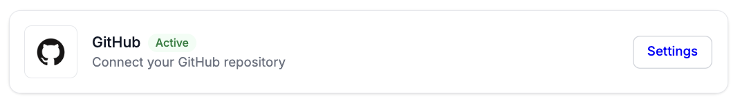 GitHub integration settings