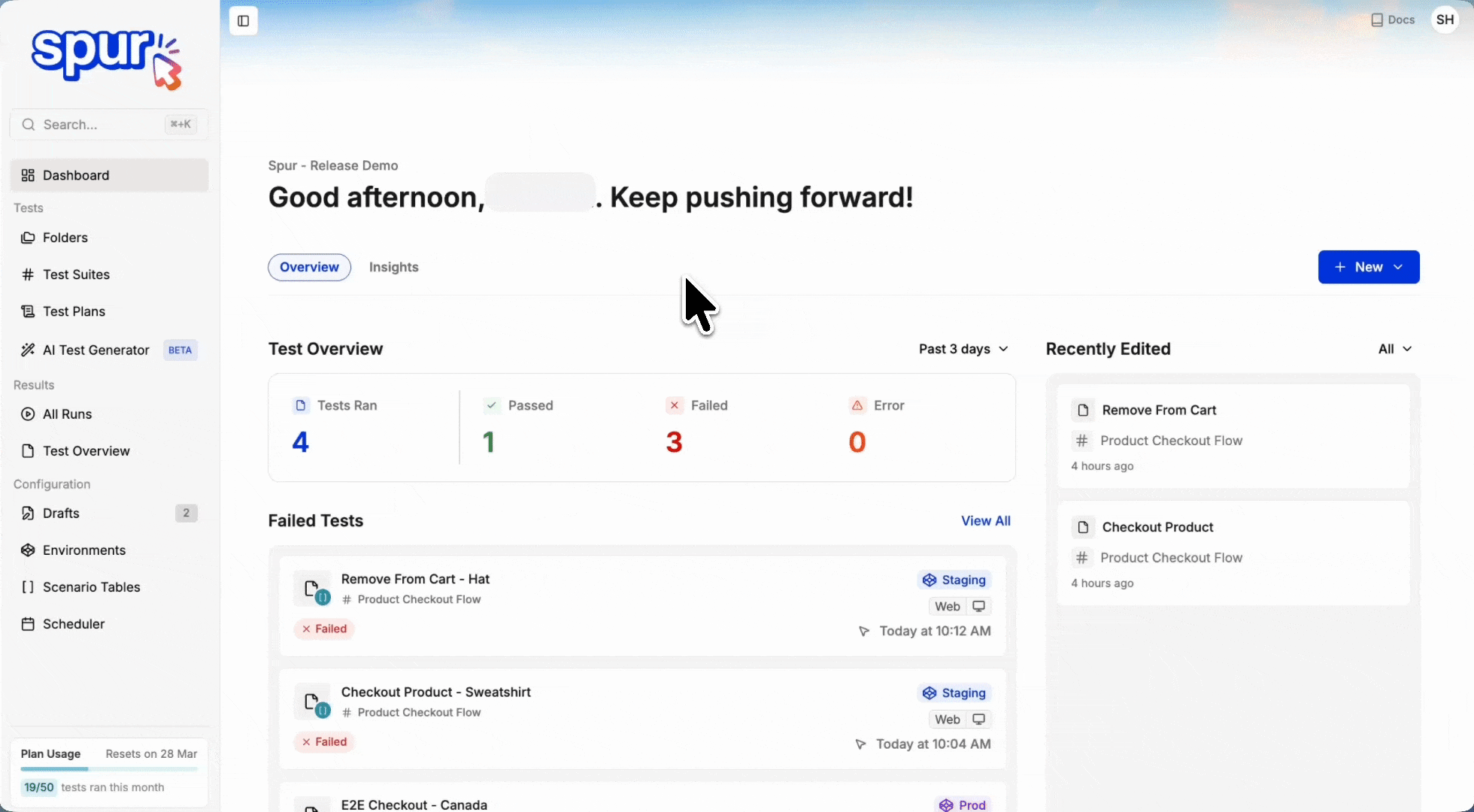 Starting a manual run