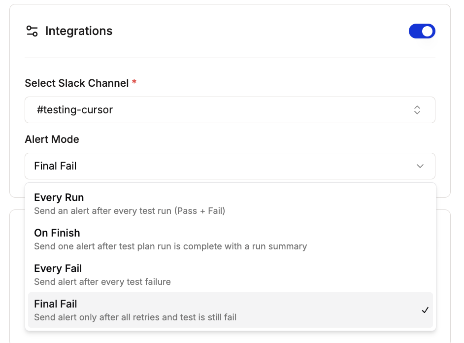 Alert and notification settings