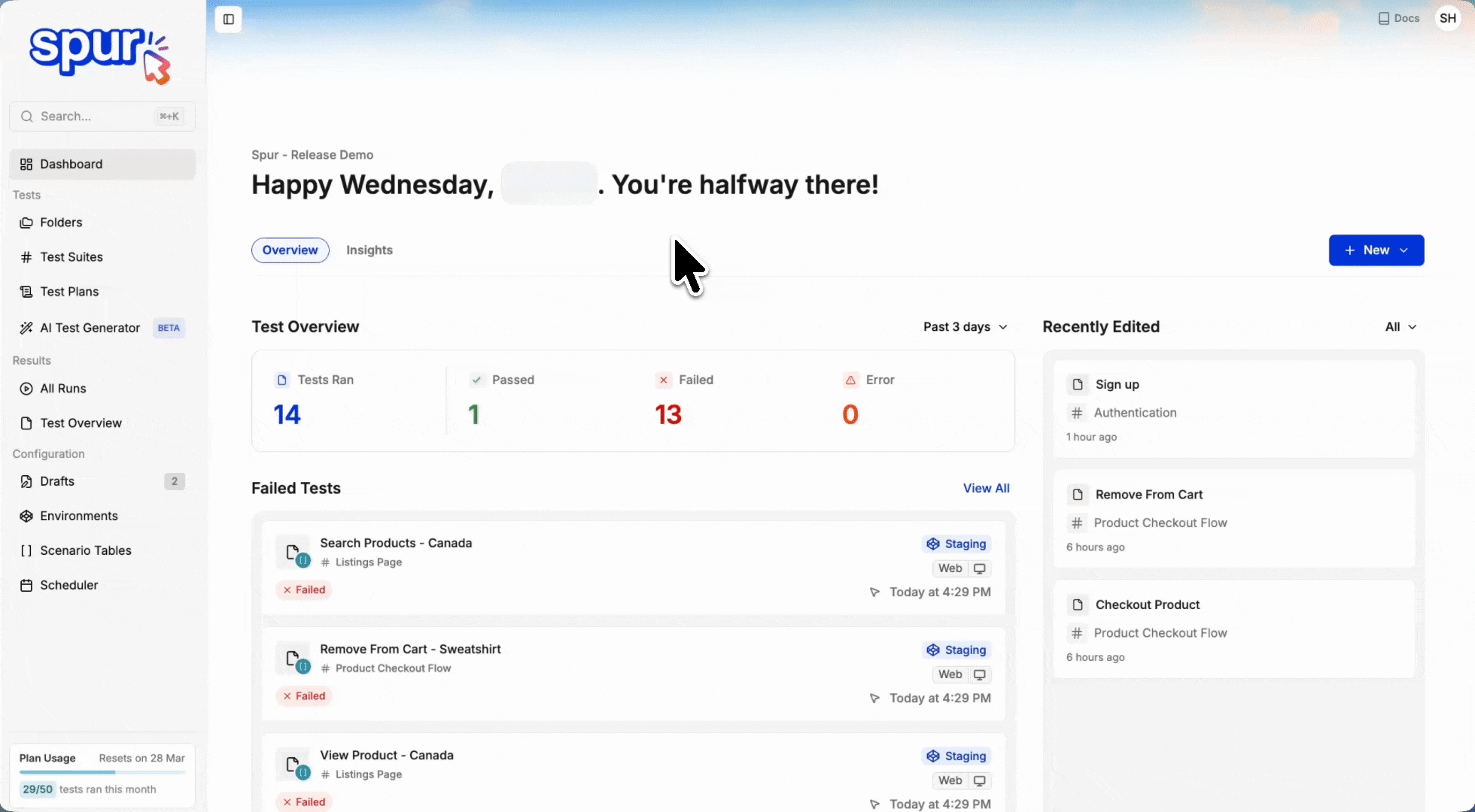 Navigate to Test Plans