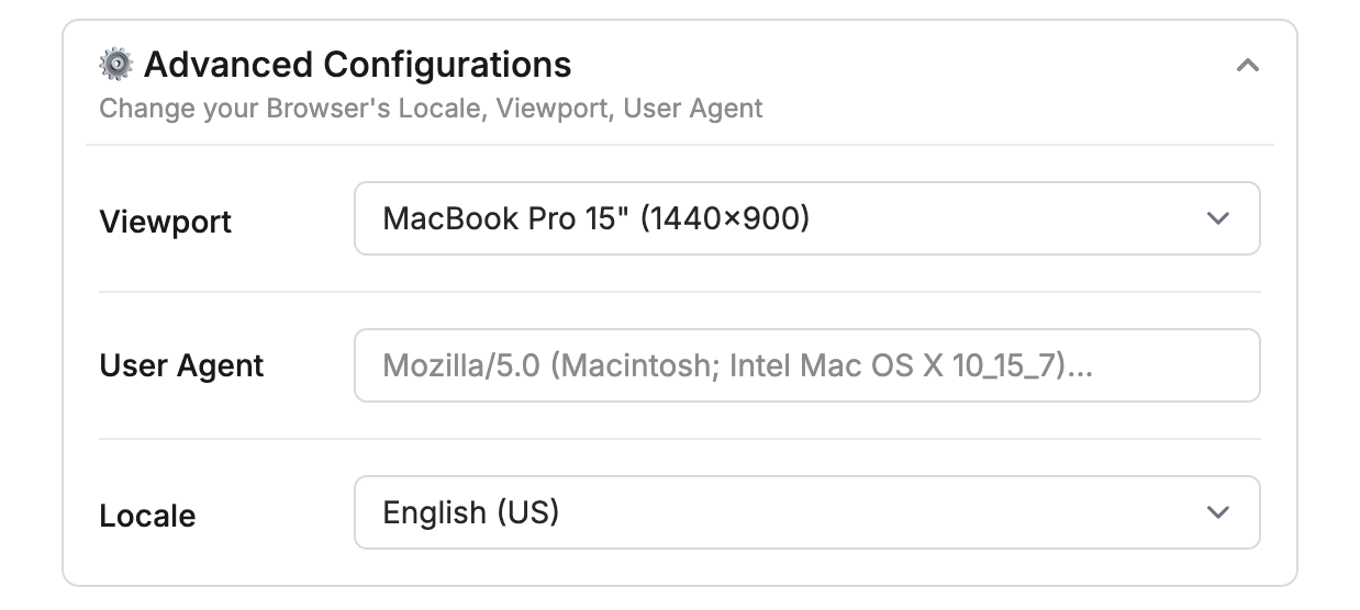 Advanced Browser Configuration