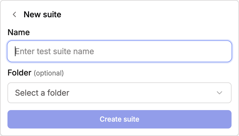 New suite form in the Save to picker with Name and folder fields