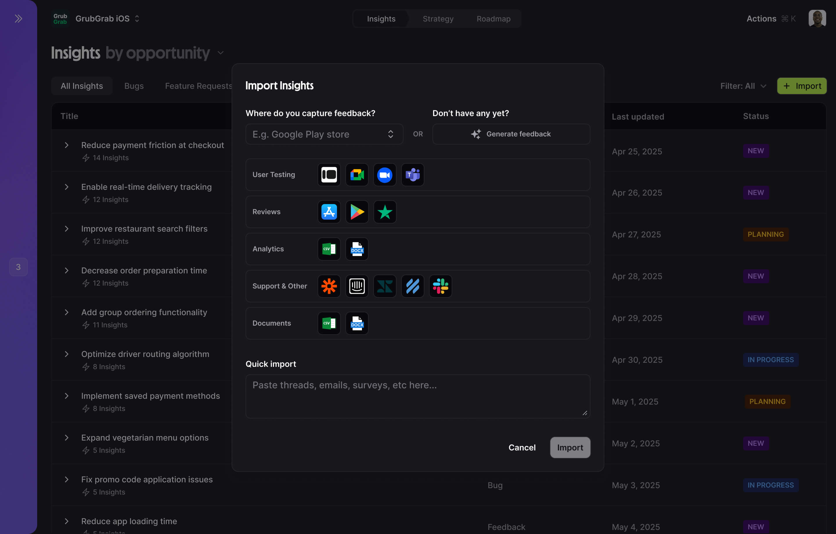 Squad Insights Dashboard
