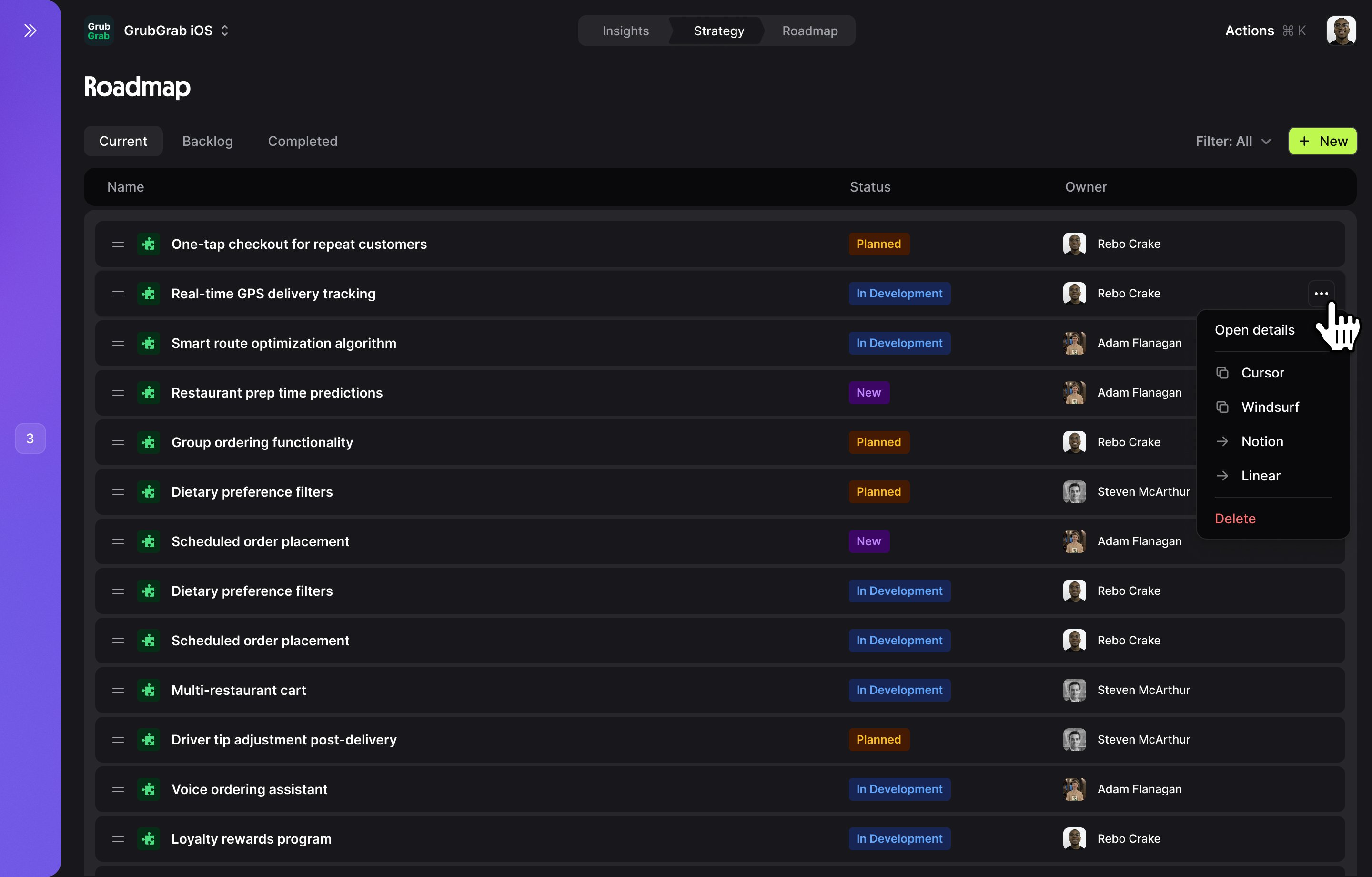 Squad Roadmap View