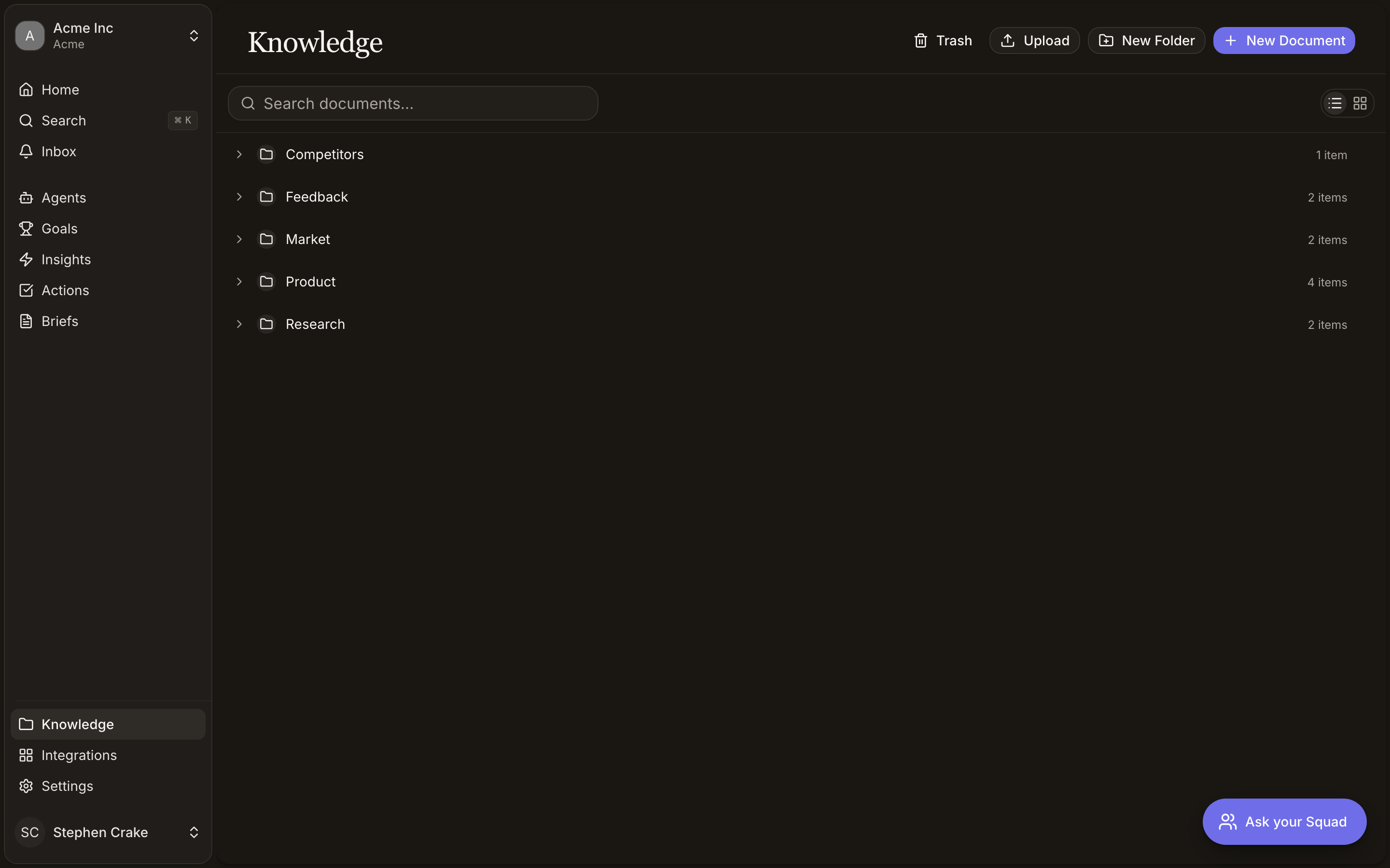 The Knowledge document library