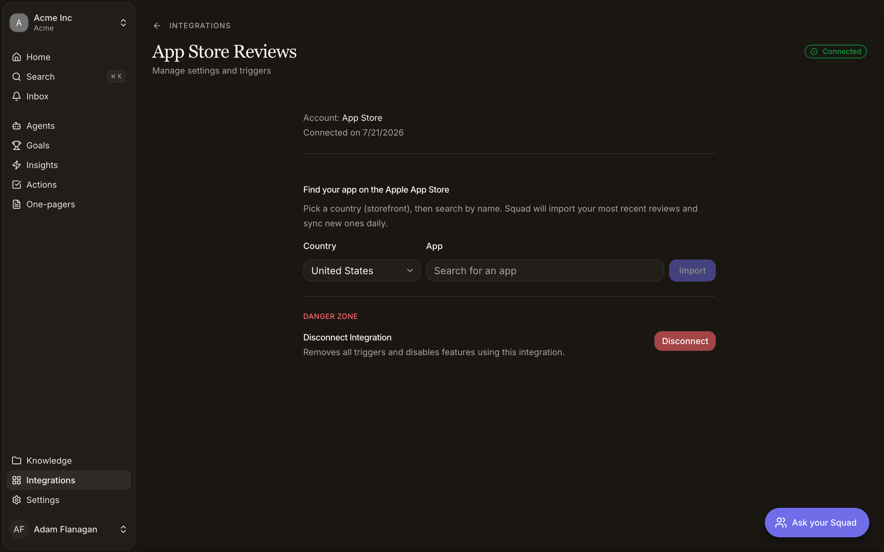 Review source settings