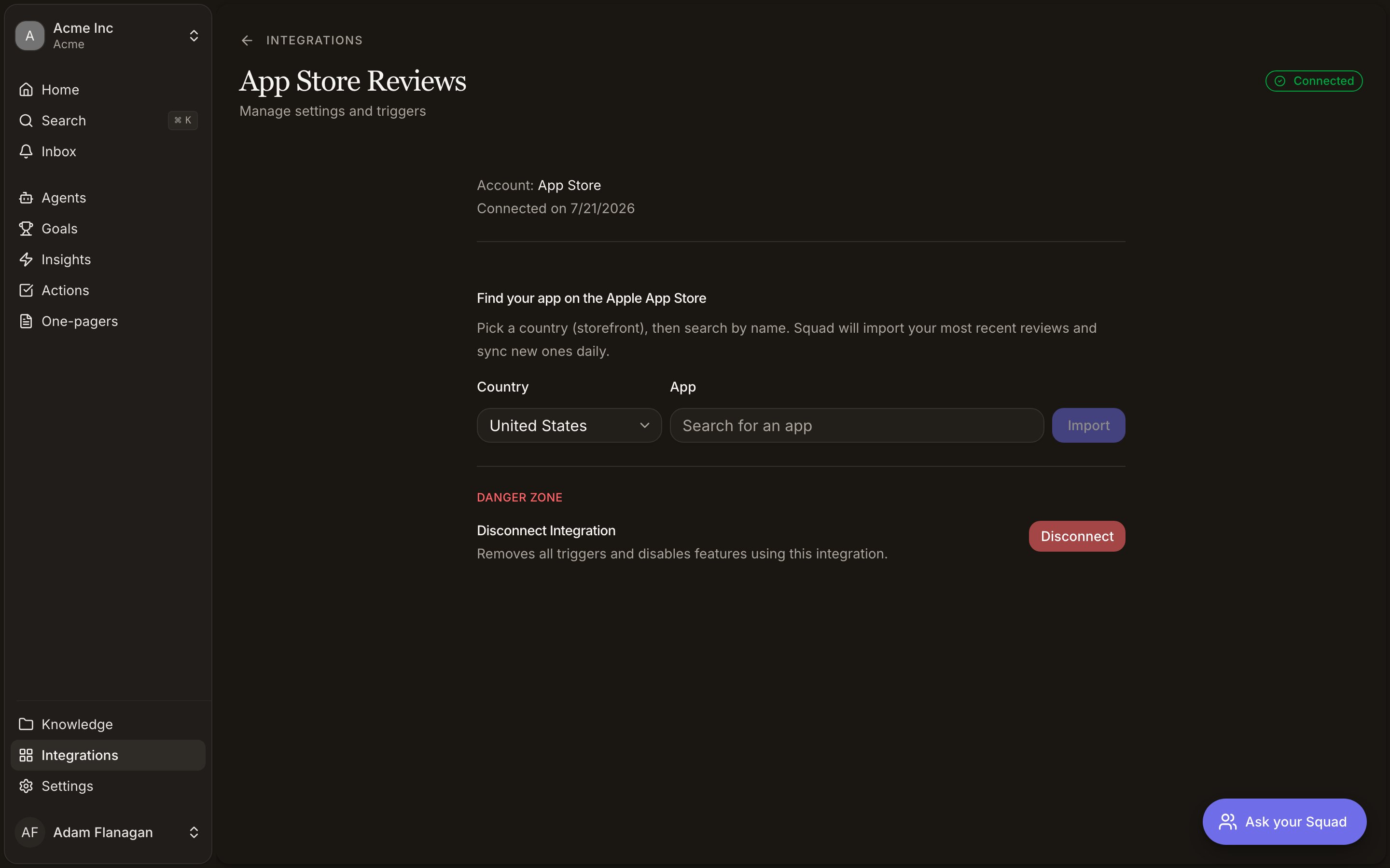 Review source settings