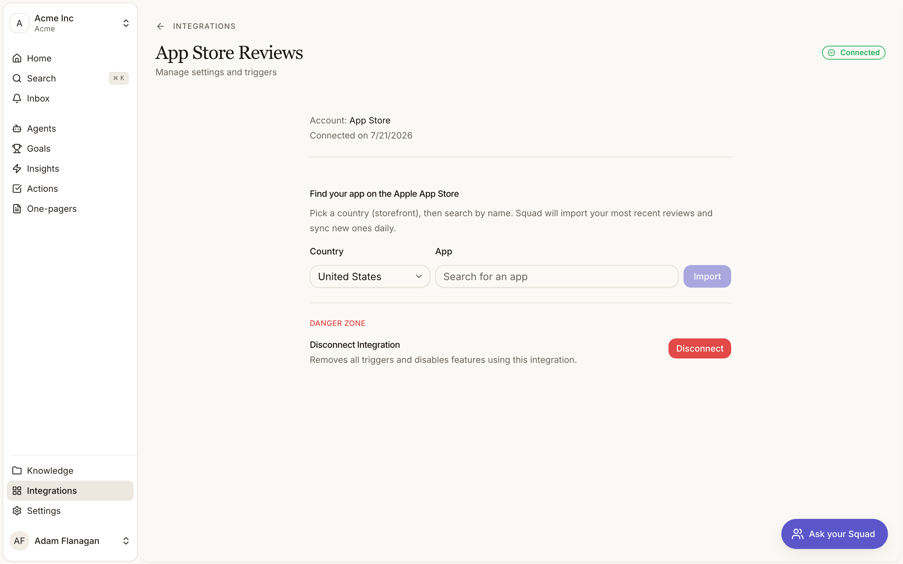 Review source settings