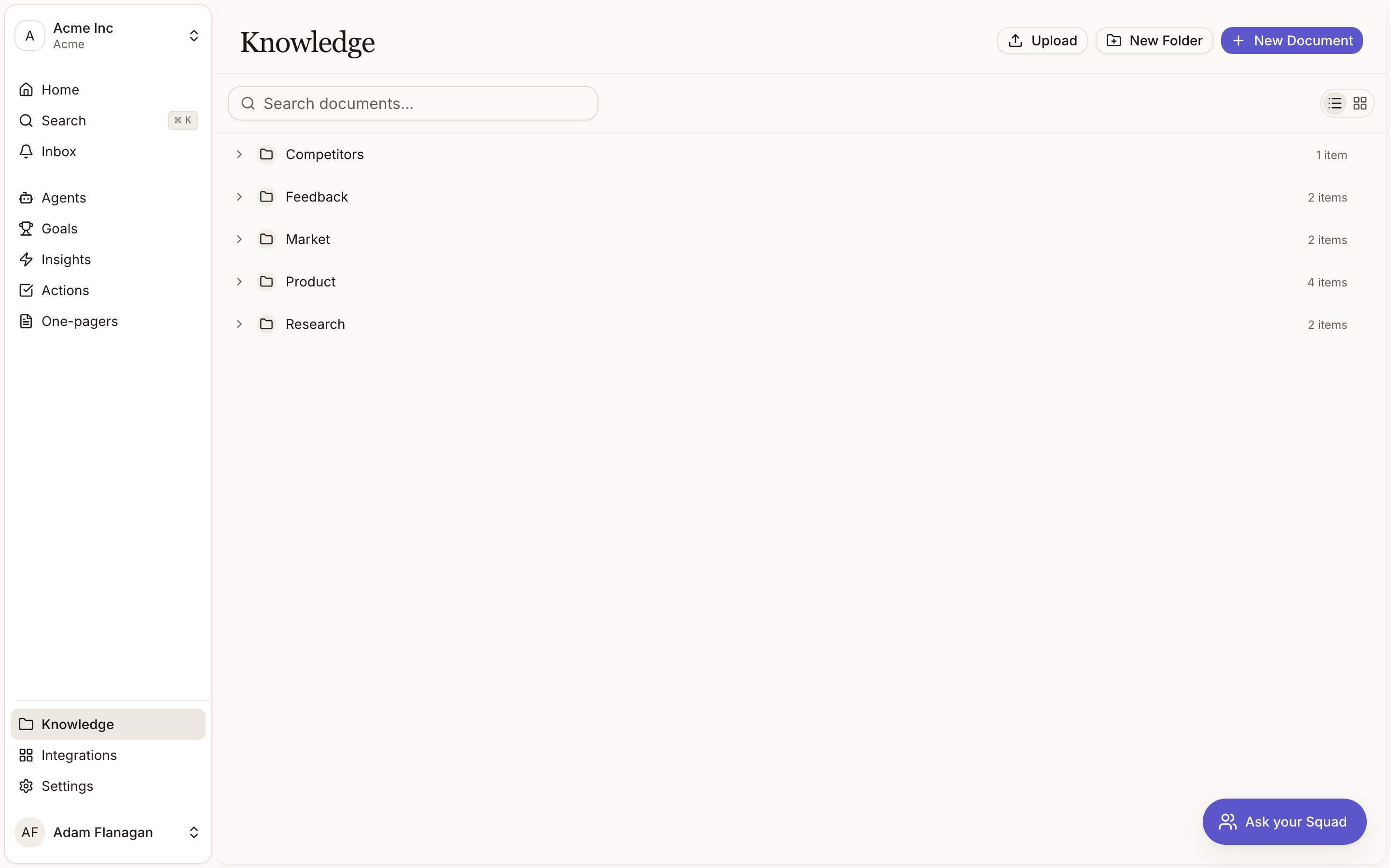 The Knowledge document library