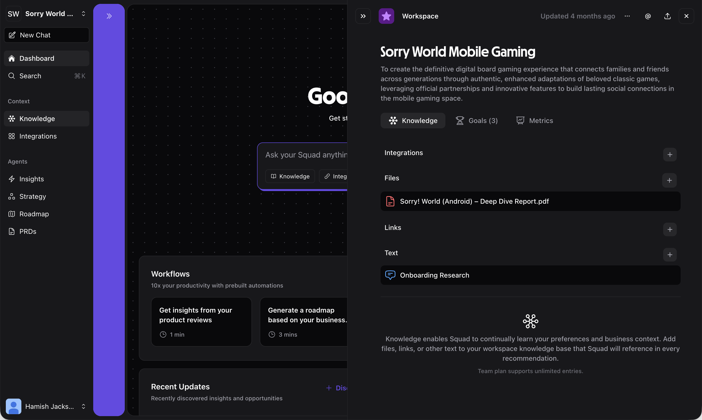 Squad Knowledge Panel