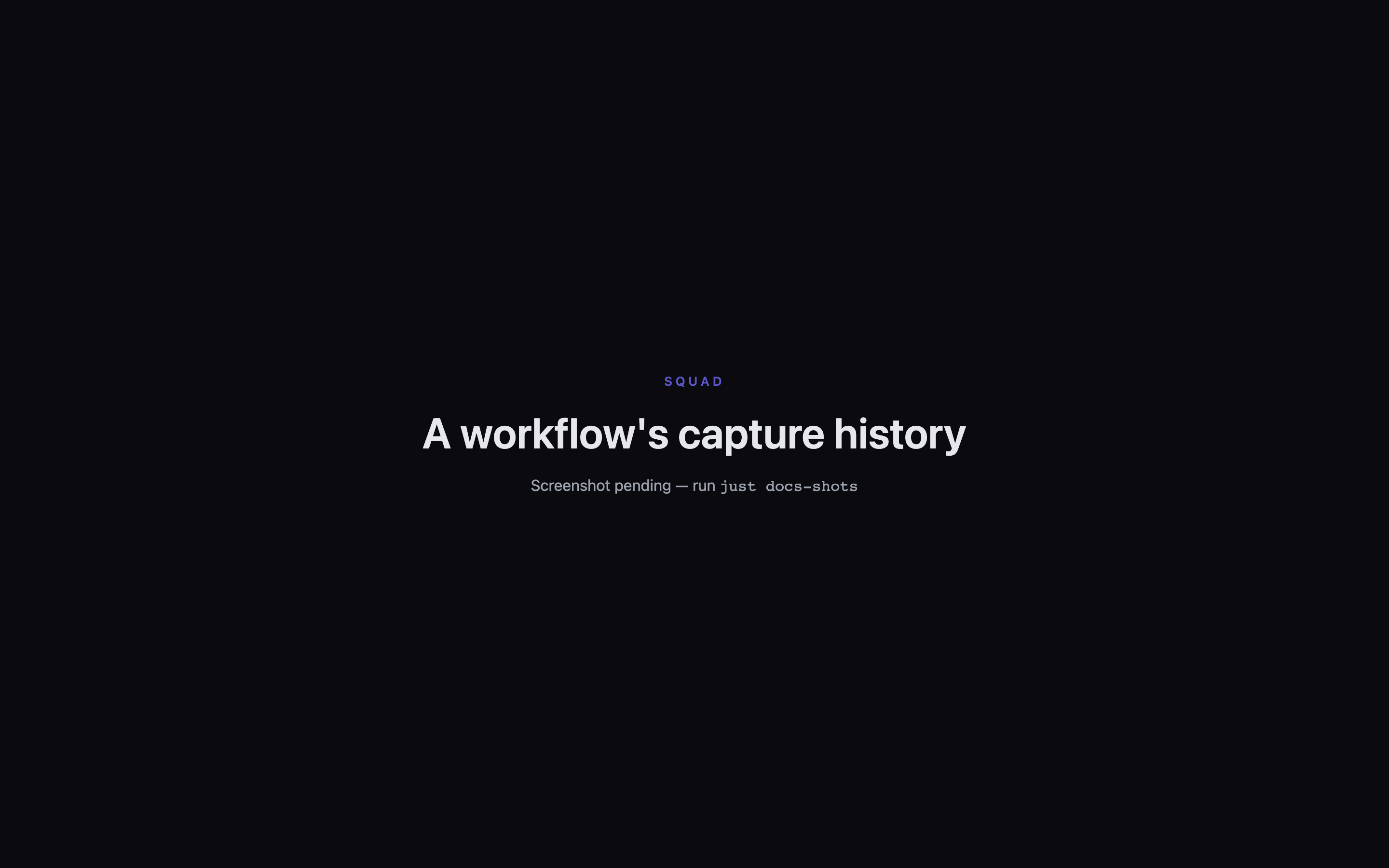 A workflow's capture history
