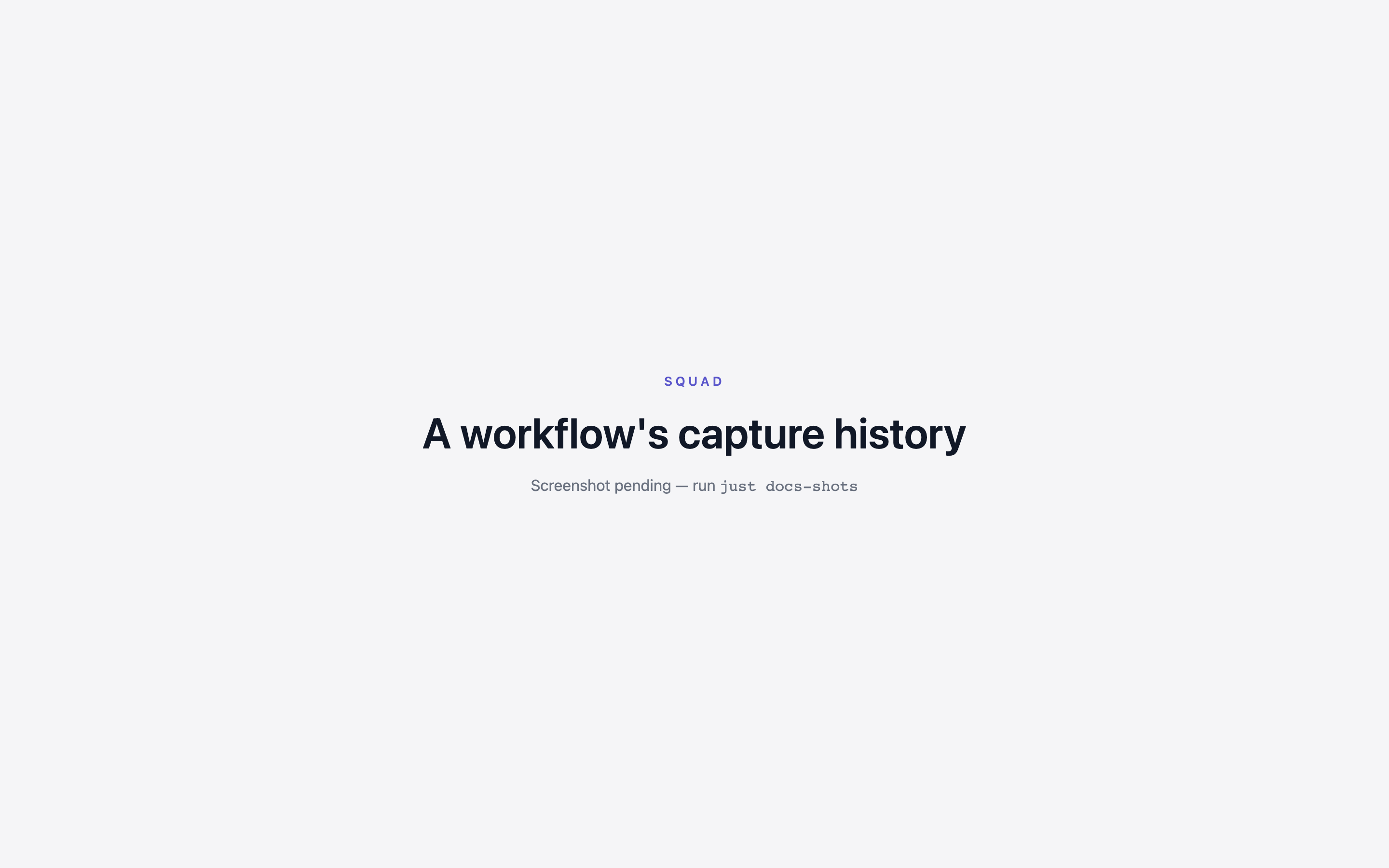 A workflow's capture history