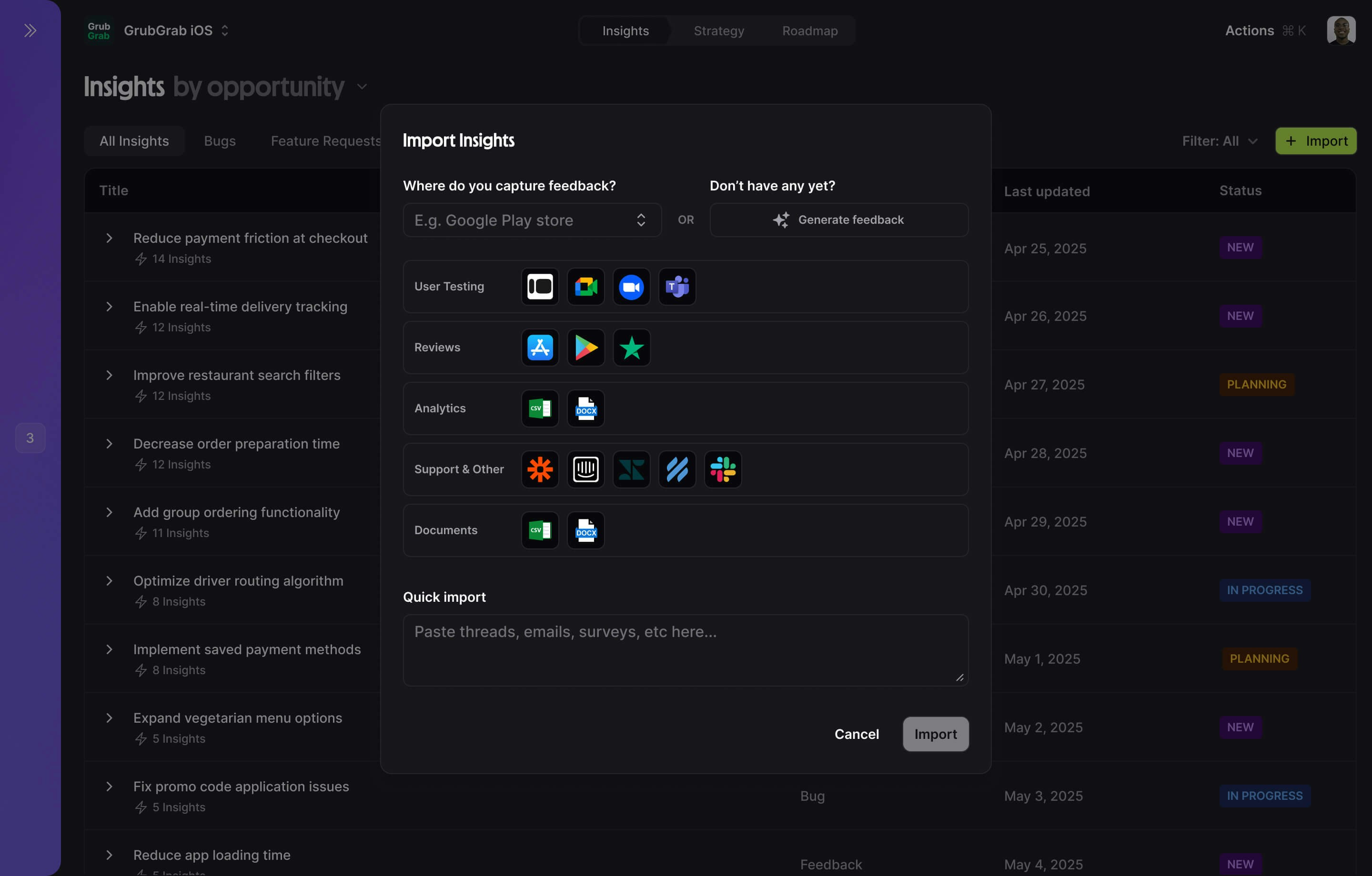 Squad Insights Dashboard