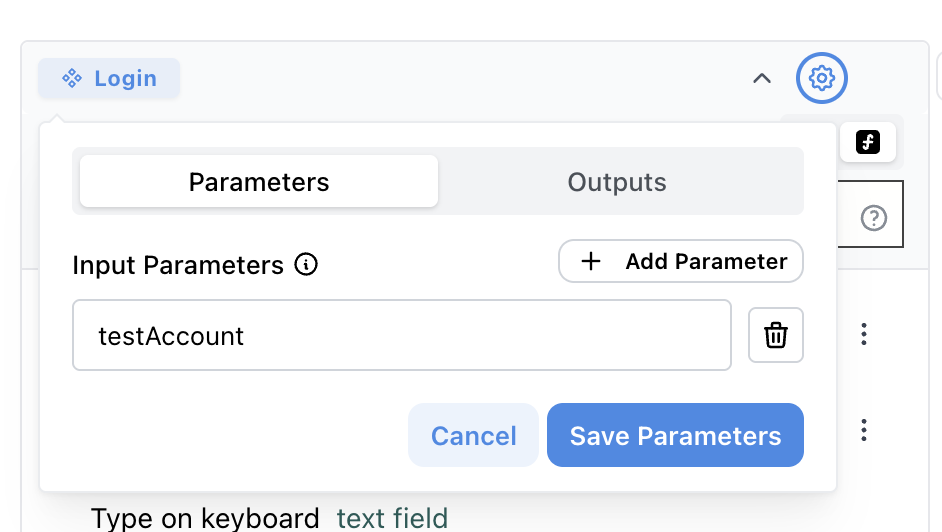 Component parameters dialog