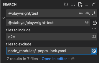 Example of replacing @playwright/test imports with @stablyai/playwright-test