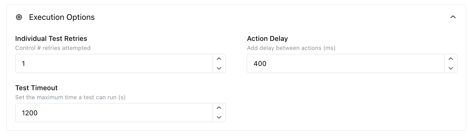 Execution options