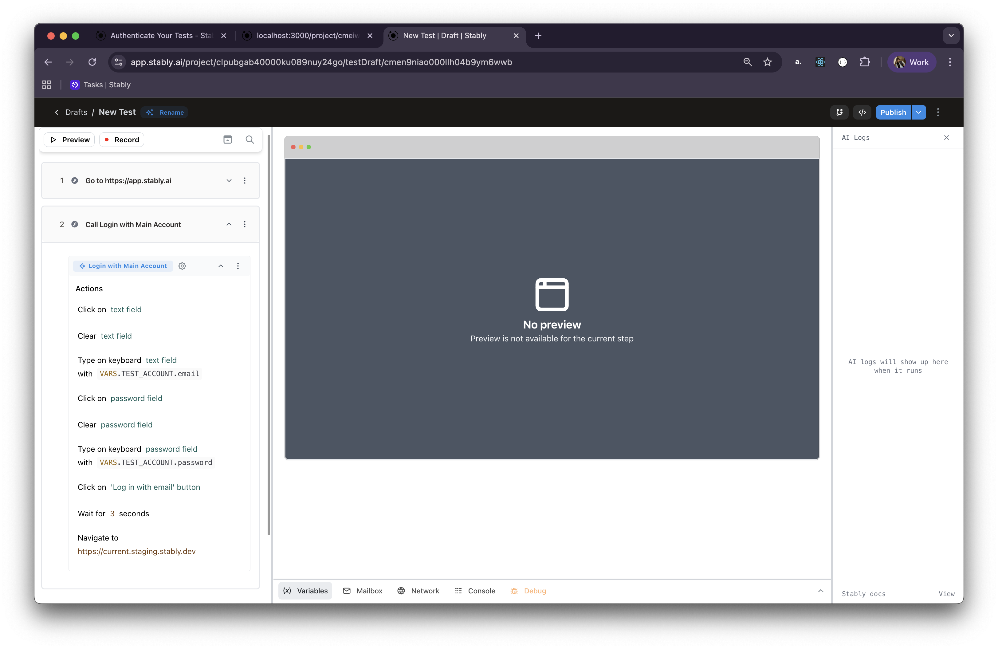 After having added the login component