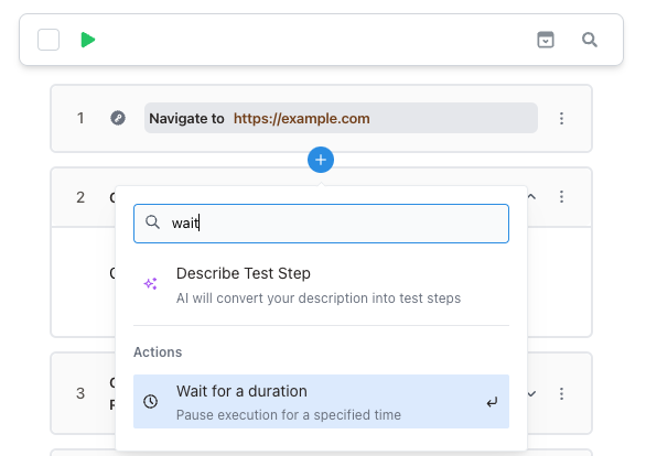 List of Available Actions