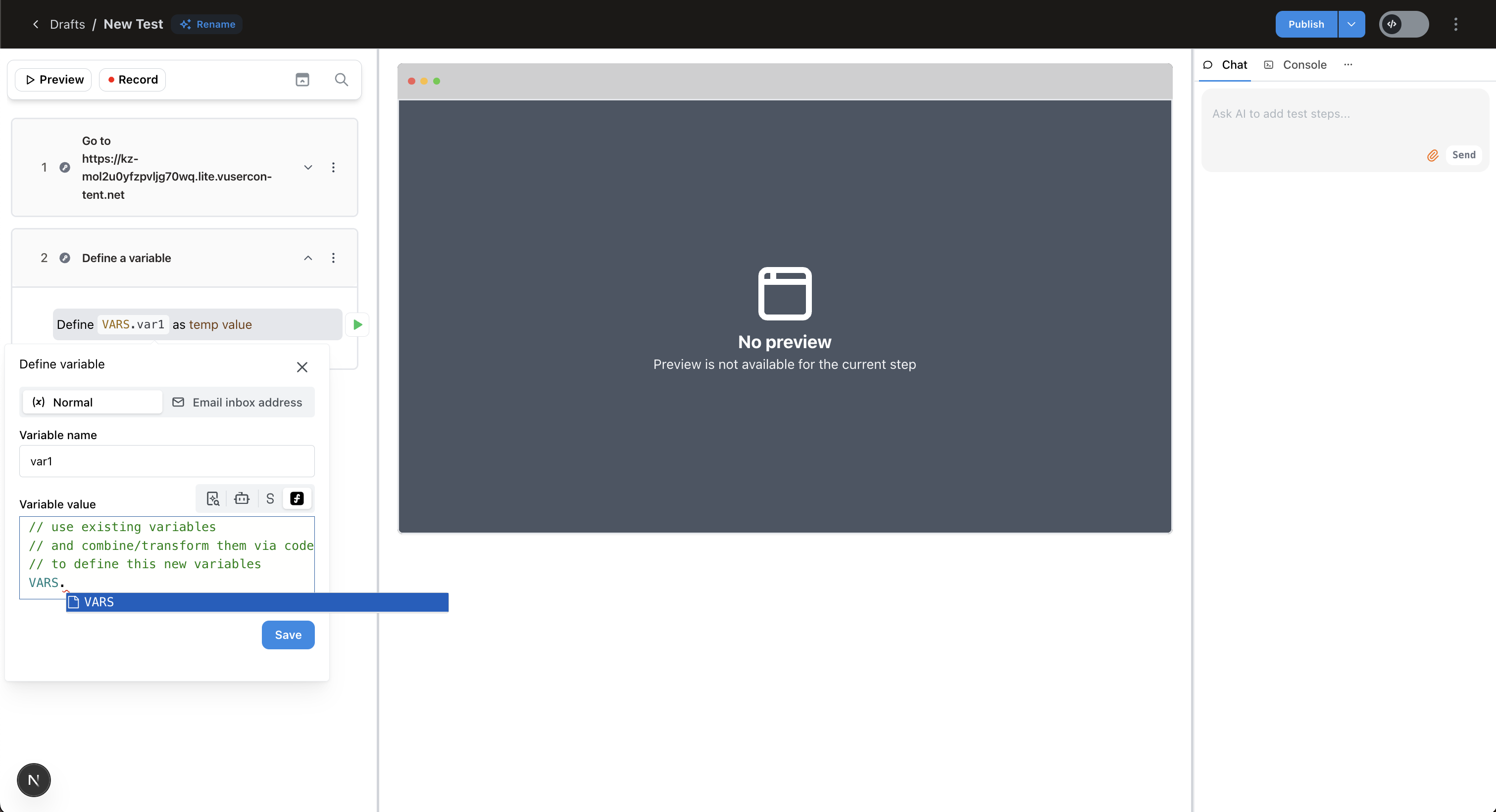 Expression editor