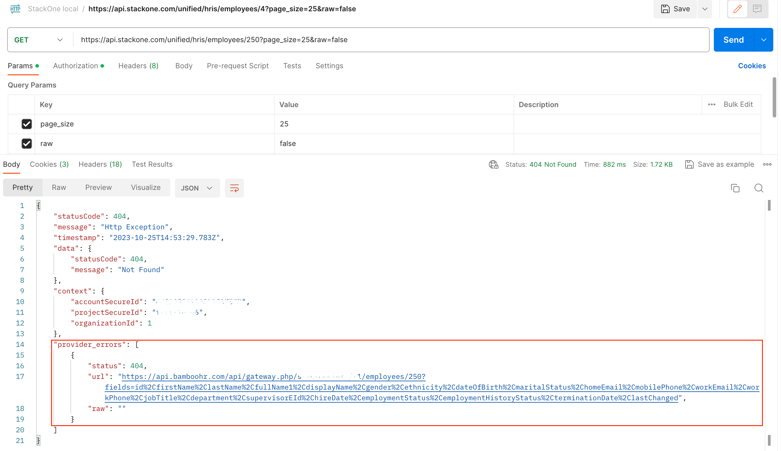 Provider Error Example