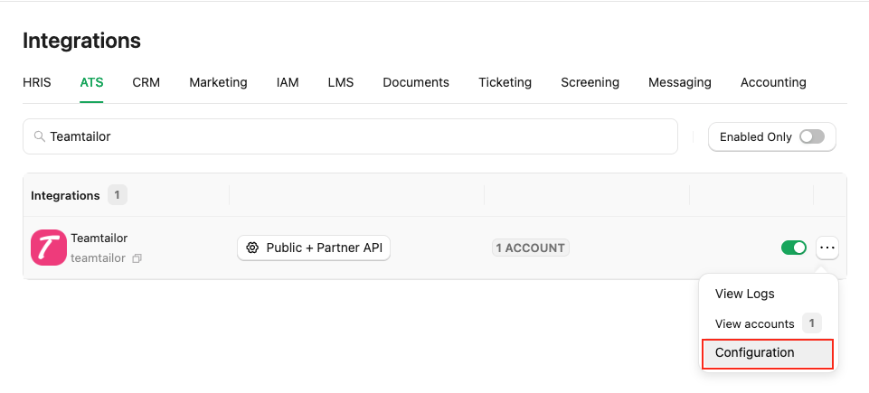 To Enable Teamtailor