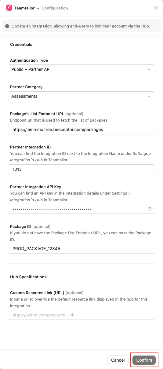 Teamtailor Configuration Model