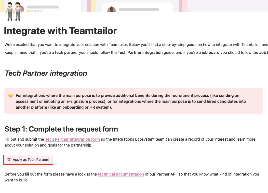 Integrate with Teamtailor page