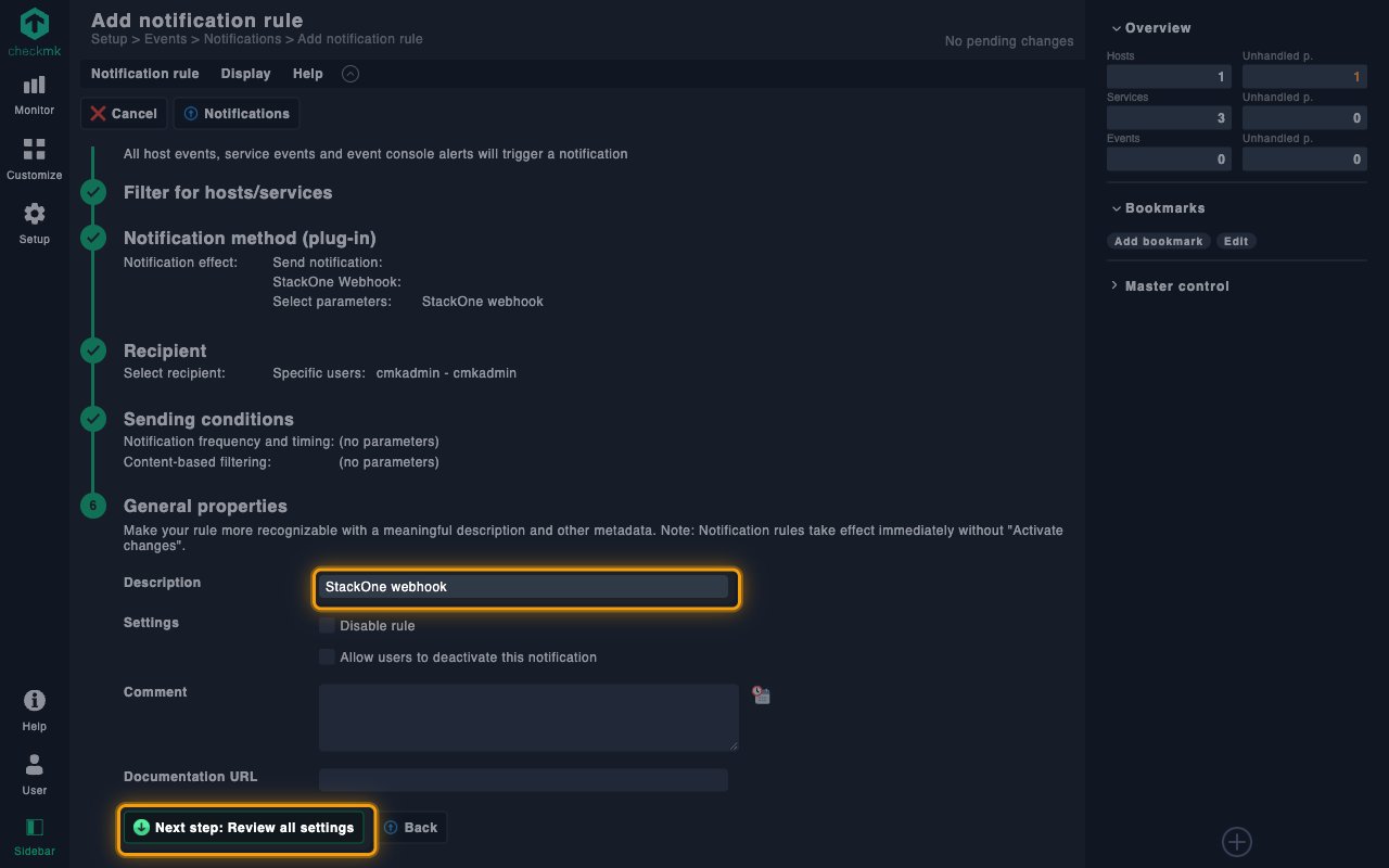 General properties stage with the Description field and the review button highlighted
