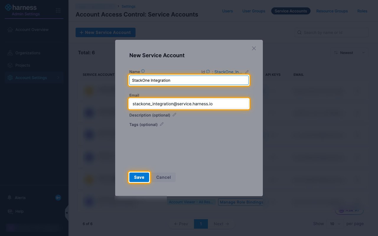 The New Service Account dialog with the Name and Email fields and the Save button highlighted