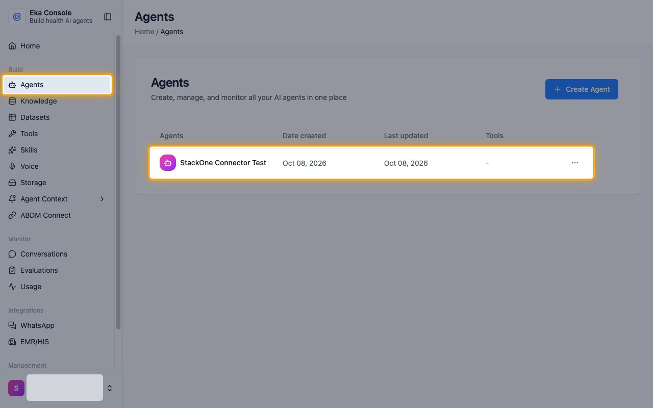 The Agents page with the Agents menu item and an agent row highlighted