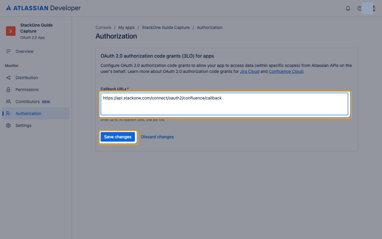 The OAuth 2.0 authorization code grants screen with the Callback URLs field and Save changes button highlighted