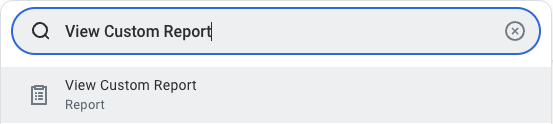 Search for View Custom Report