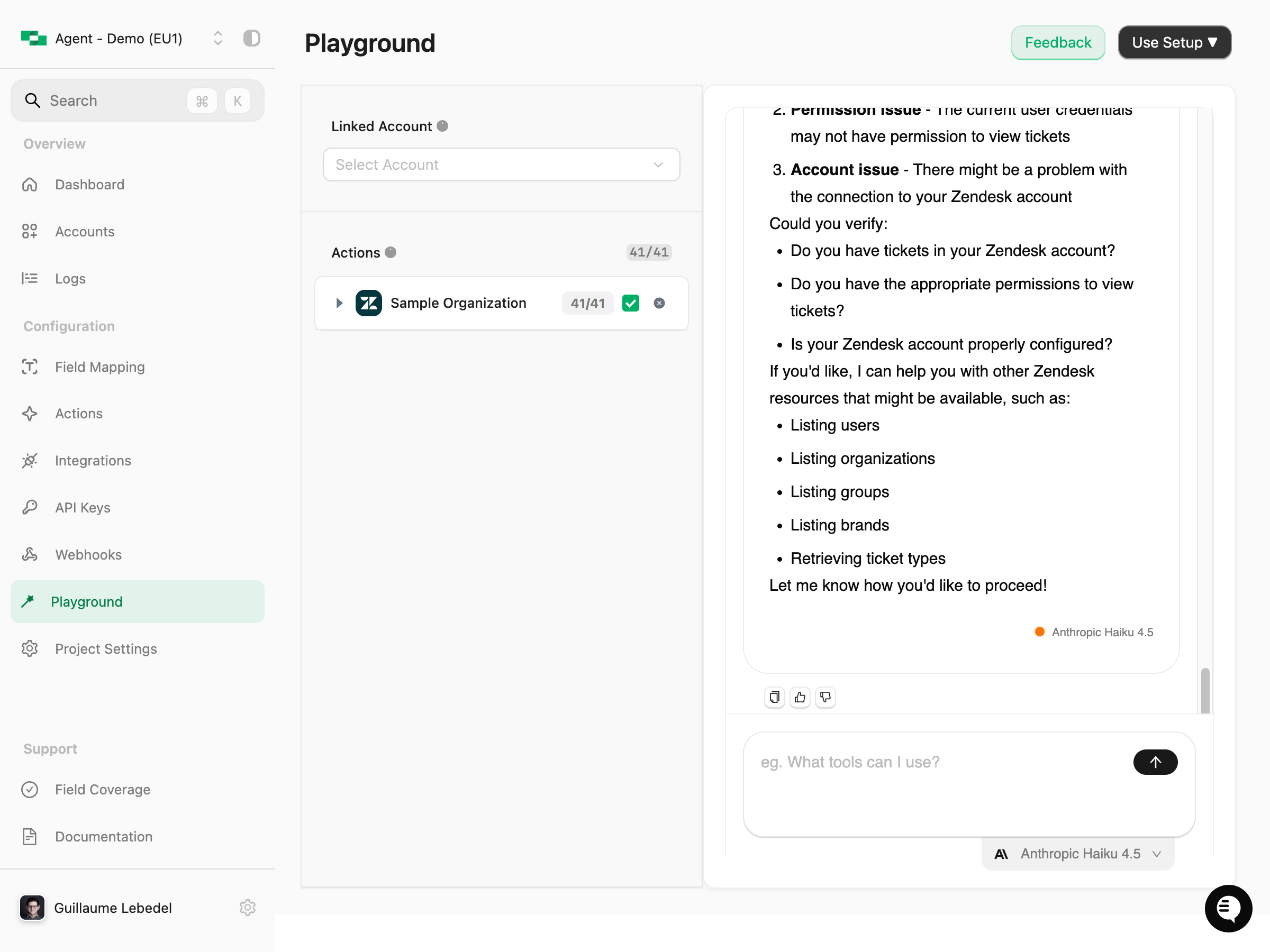 Zendesk API Operation Test