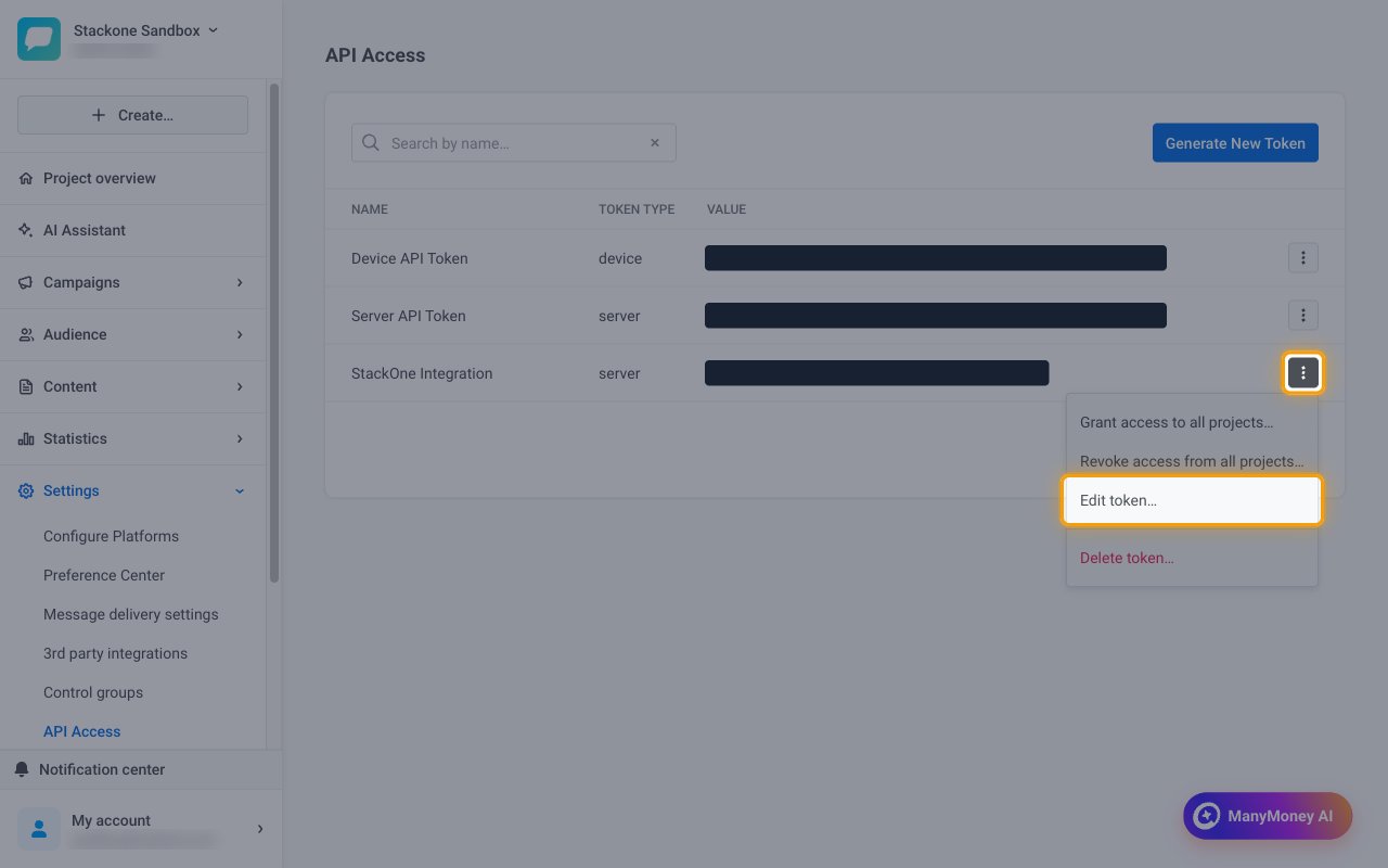 The token row menu open with Edit token… highlighted