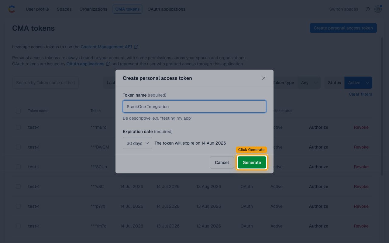 Token name filled in with Generate button highlighted