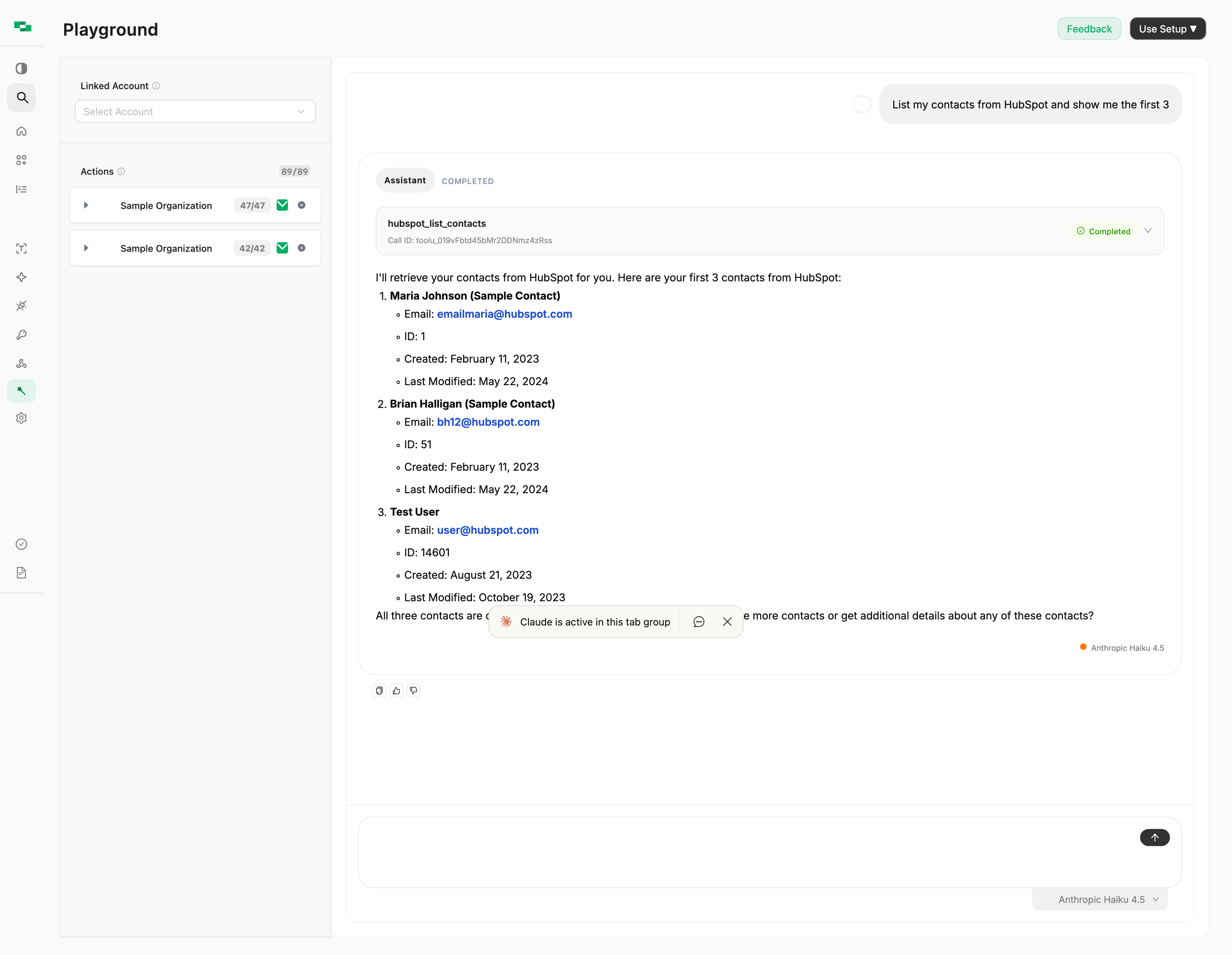 Playground Main Interface