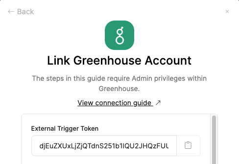 Greenhouse User view of External-trigger