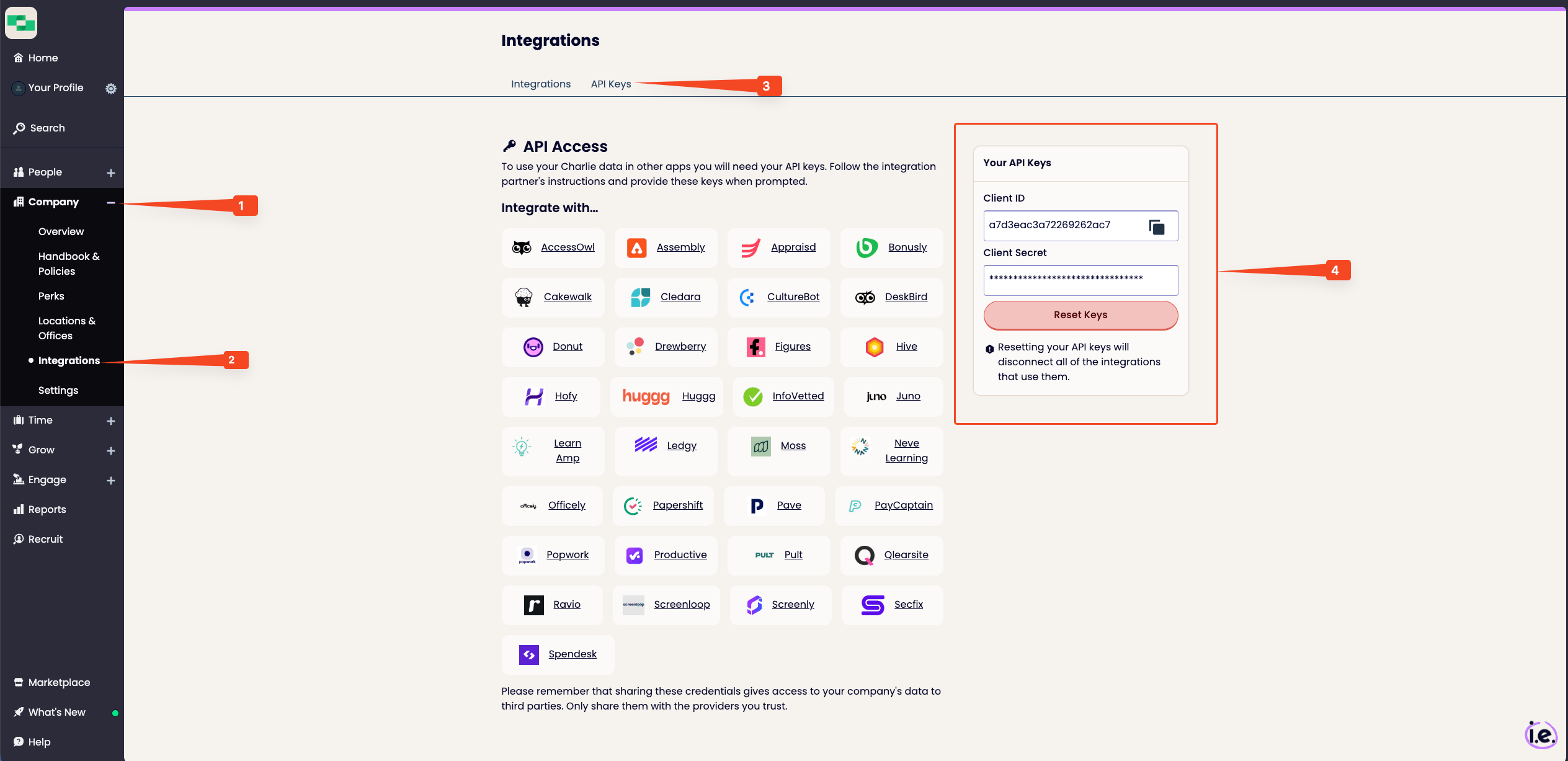 Generate or Reset API Keys