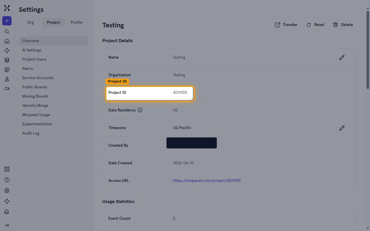 The Project Details card in Project settings showing the Project ID