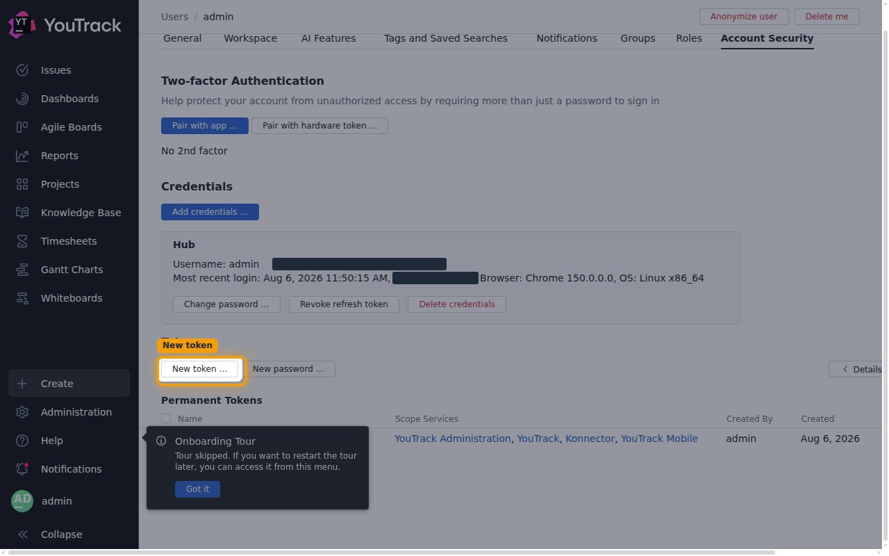 The Account Security tab with the New token button highlighted in the Tokens section.