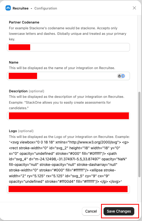 Recruitee Configuration Form