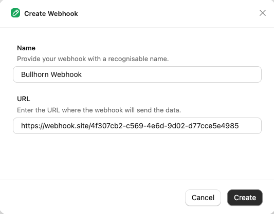 Create Webhook