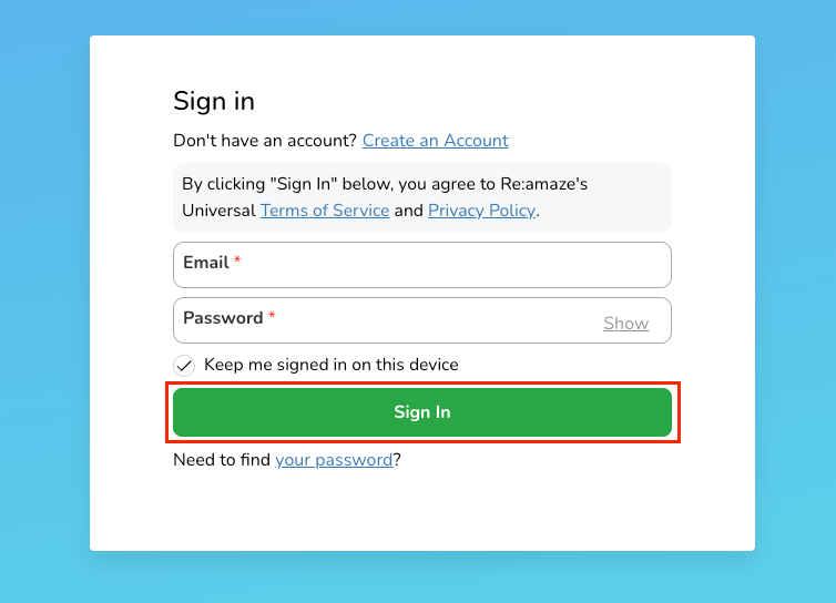 Sign In Page