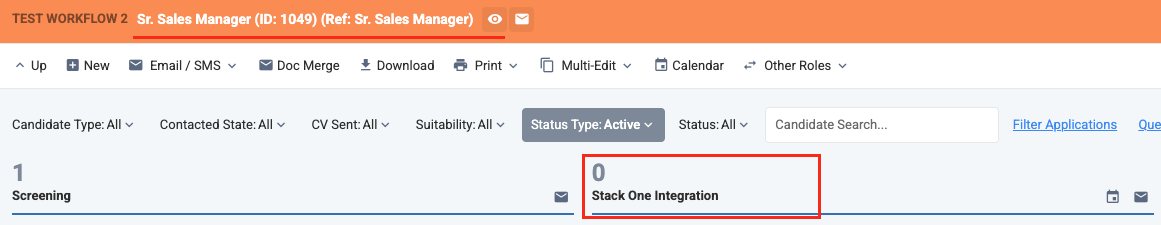 Eploy integration stage in talent pipeline